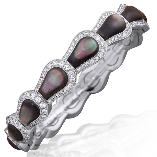 Picchiotti Xpandable™ 4.57 CT Diamond & Green Mother-of-Pearl Bracelet in Two-Tone Gold