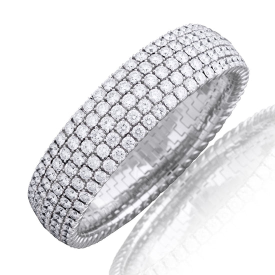 Picchiotti Xpandable™ 35.83CT Five Row Round Cut Diamond Tennis Bracelet