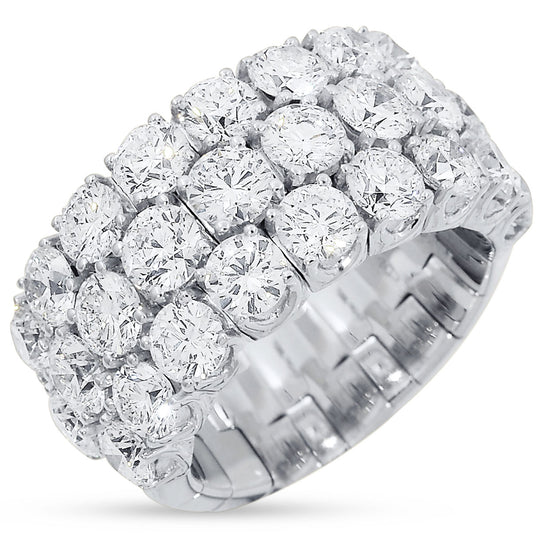 Picchiotti Xpandable™ 6.79CT Three Row Round Cut Halfway Eternity Ring