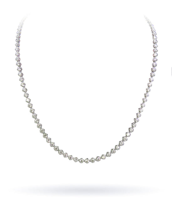 8CT Diamond White Gold Tennis Necklace