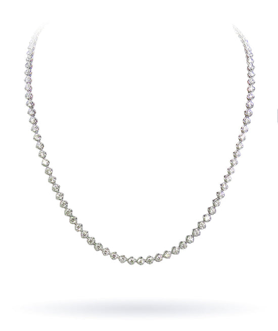 A Link 8CT Diamond White Gold Tennis Necklace