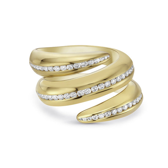 Charles Krypell Triple Wrap Chanel Set Diamond Twist Ring