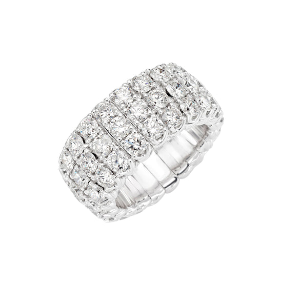 Picchiotti Xpandable™ 5.73CT Three Row Round Cut Diamond Ring