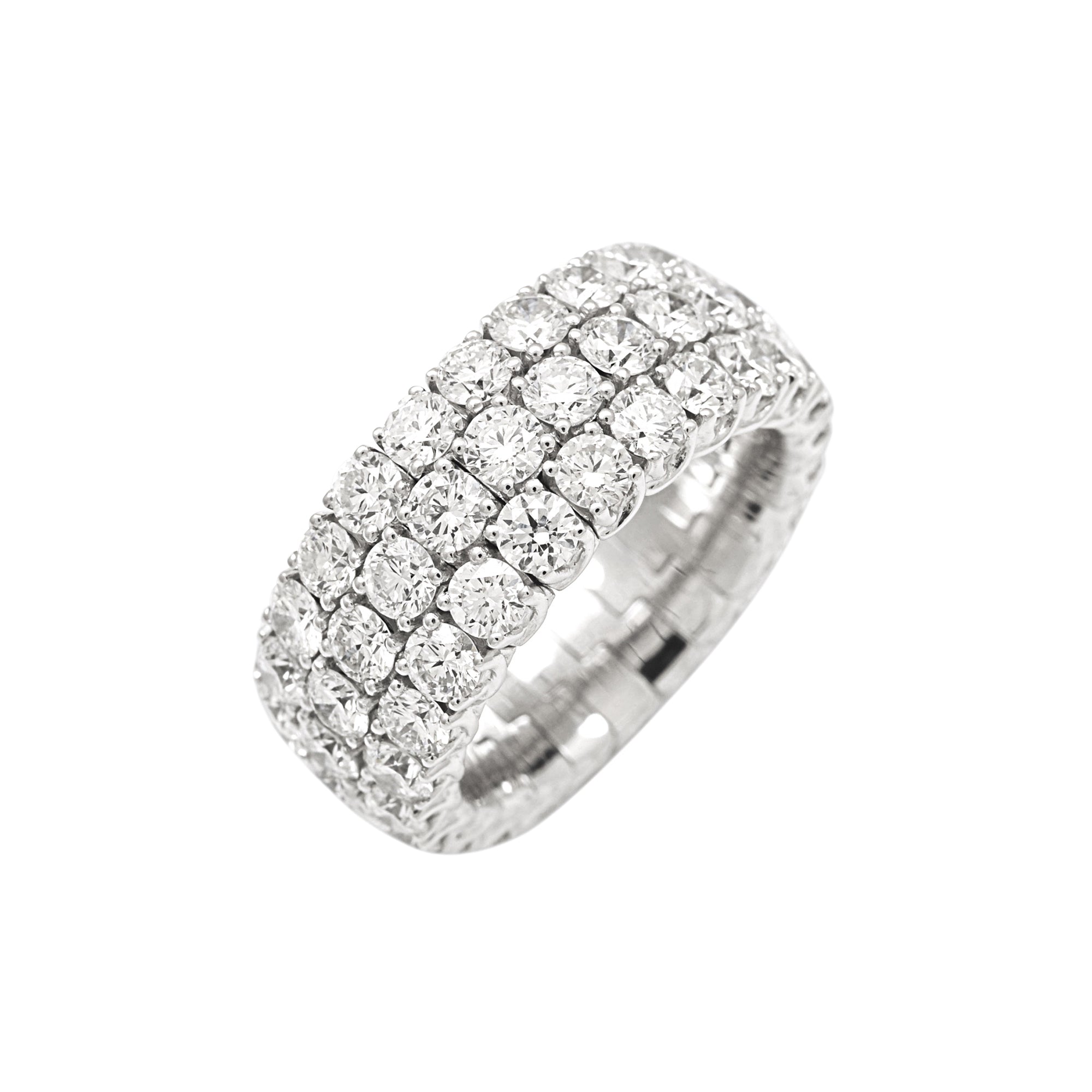 Picchiotti Xpandable™ 6.68CT Three Row Round Cut Eternity Ring