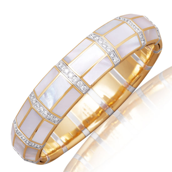Picchiotti Xpandable™ 2.03CT Diamond & White Mother-of-Pearl Bracelet in Two-Tone Gold