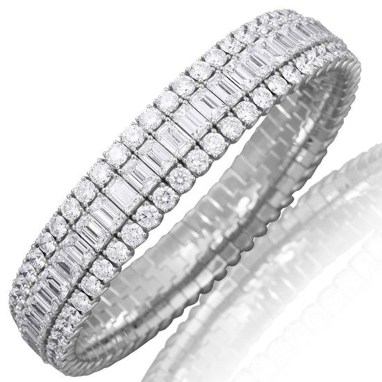 Picchiotti Xpandable™ 31.47CT Three Row Mixed Cut Diamond Tennis Bracelet