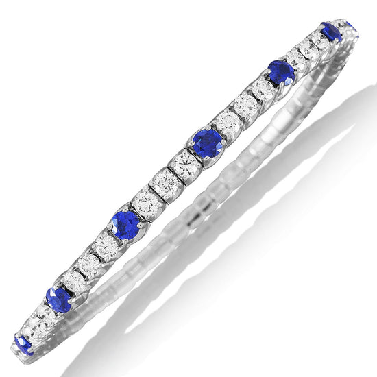 Picchiotti Xpandable™ 7.02 CT Sapphire and Diamond Round Cut Tennis Bracelet