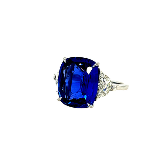 15.03CT Sapphire and Diamond Ring