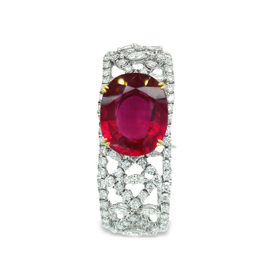 Rubellite and Diamond Bracelet