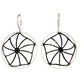 1.19CT Black and White Diamond Pinwheel Hoop Earrings