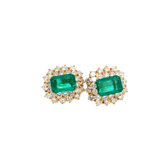 Emerald and Diamond  Earrings