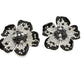 10.34CT Black and White Diamond Flower Earrings