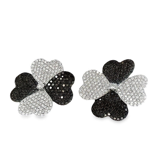 9.50CT Black and White Diamond Earrings