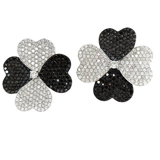 9.50CT Black and White Diamond Earrings