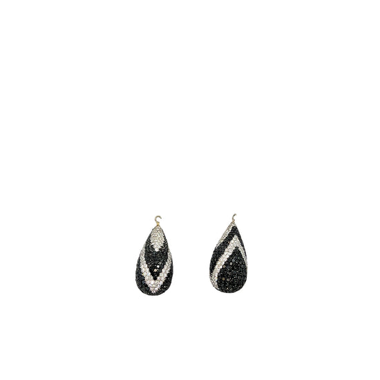 23.17CT Black and White Diamond Drop Add On Earrings