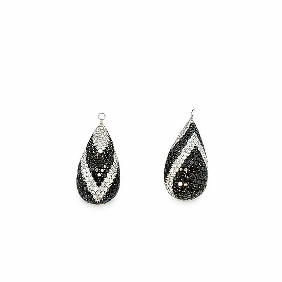 23.17CT Black and White Diamond Drop Add On Earrings