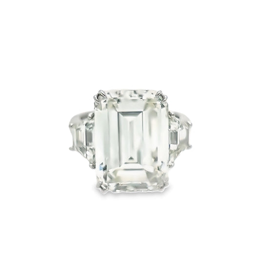 14.23CT Emerald Cut Diamond Ring