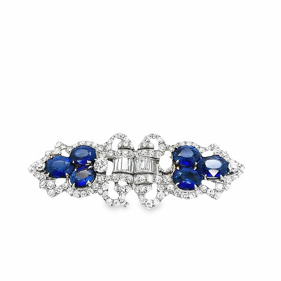 Sapphire and Diamond Brooch