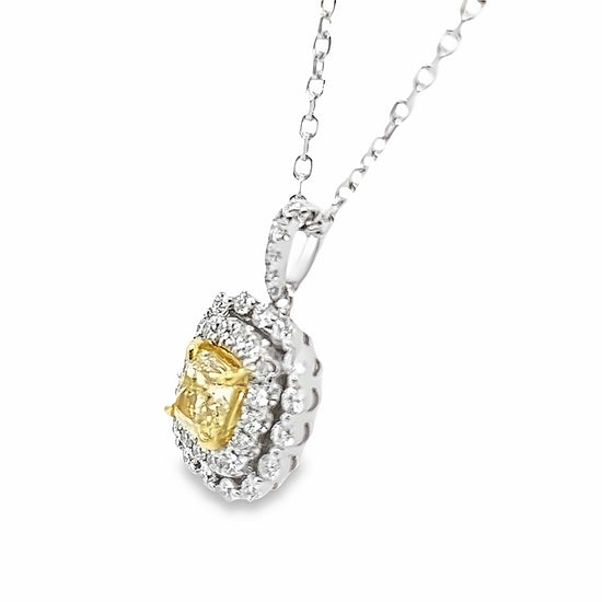 Yellow and White Diamond Pendant