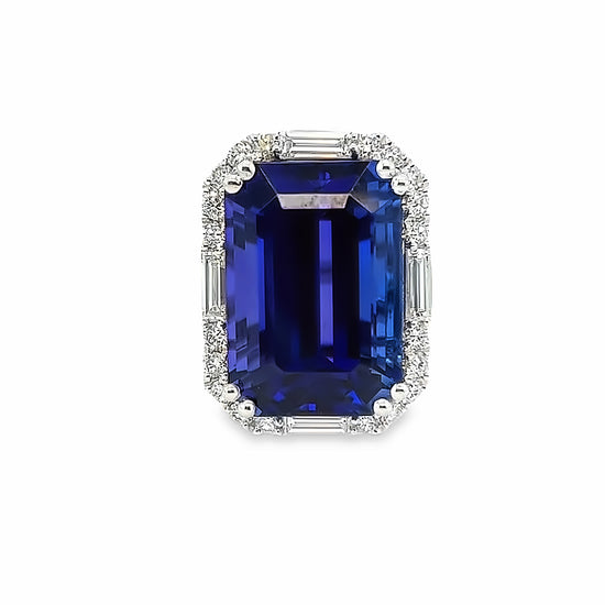 27.02CT Tanzanite and Diamond Ring