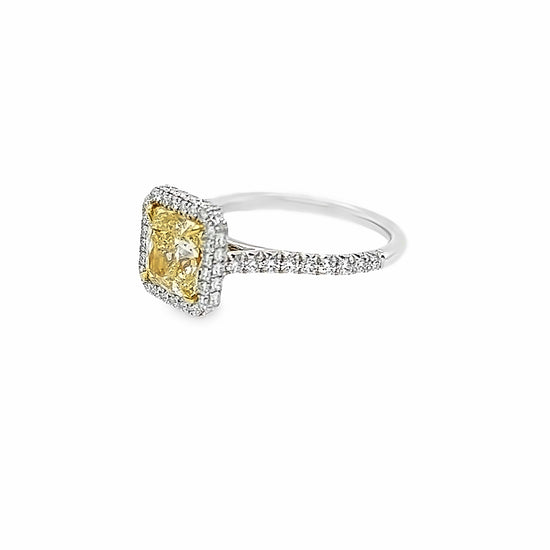 Fancy Yellow Diamond Ring With Halo