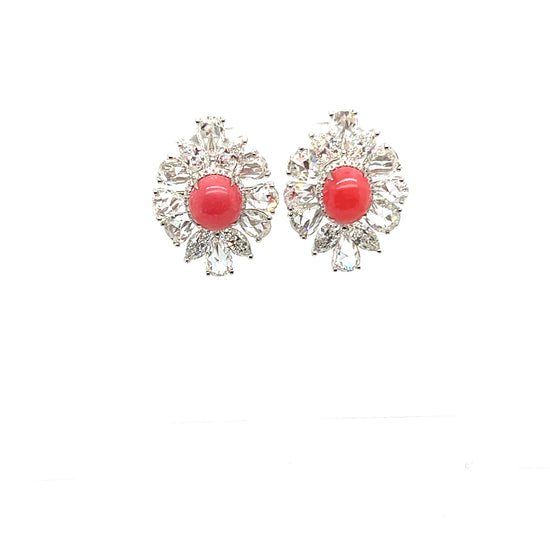 Conch Pearl and Diamond Earrings