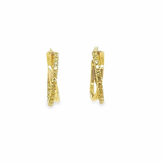 0.96CT Yellow Diamond Twisted Hoop Earrings