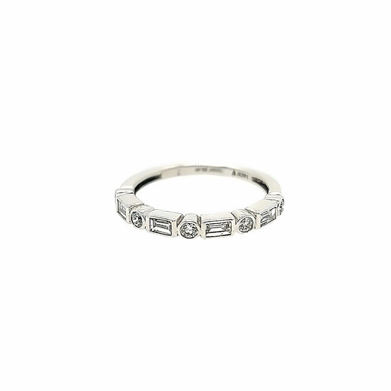 Baguette and Round Diamond Stacking band