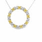 Yellow and White Diamond Hoop Necklace