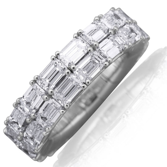 Picchiotti Xpandable™ 8.48CT Two Row Emerald Cut Eternity Ring