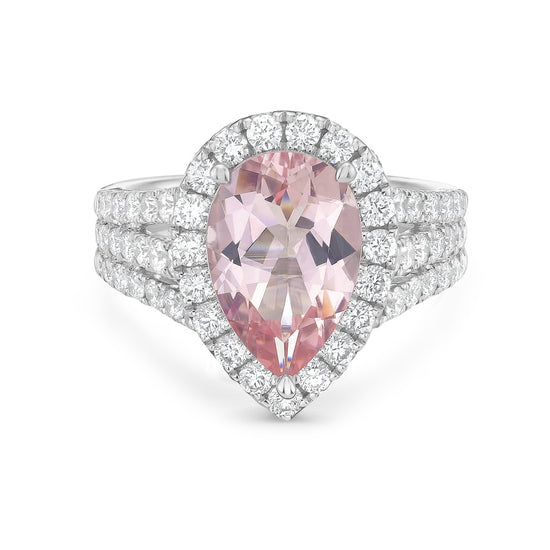 Charles Krypell Triple Row Split Shank Aquamarine Ring