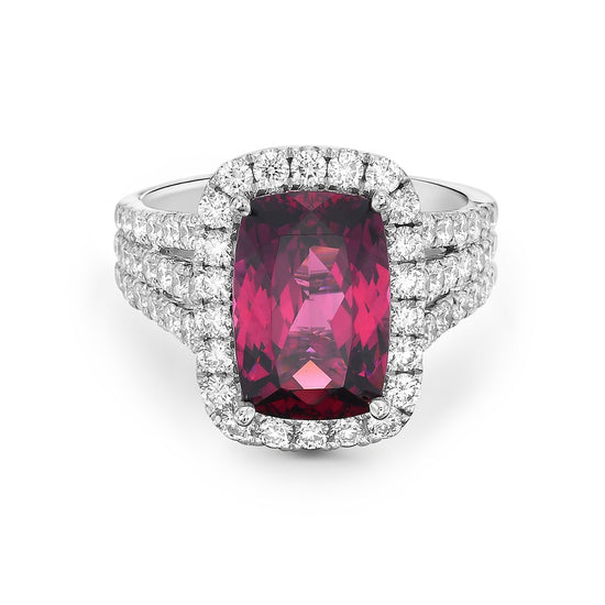 Charles Krypell Triple Row Split Shank Aquamarine Ring