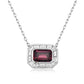 Charles Krypell Emerald Cut Rubellite Tourmaline Frame Pendant
