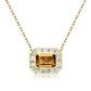 Charles Krypell Emerald Cut Rubellite Tourmaline Frame Pendant