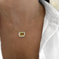 Charles Krypell Emerald Cut Rubellite Tourmaline Frame Pendant