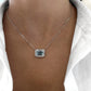 Charles Krypell Emerald Cut Rubellite Tourmaline Frame Pendant