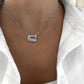 Charles Krypell Emerald Cut Rubellite Tourmaline Frame Pendant