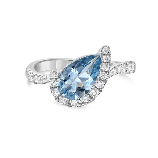Charles Krypell Aquamarine Cradle Ring