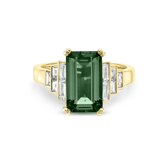 Charles Krypell Green Tourmaline Step Ring