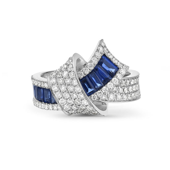 Charles Krypell Pavé Embrace Baguette Ring