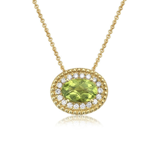 Charles Krypell East to West Oval Green Tourmaline Pendant