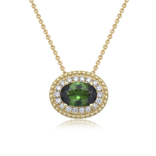 Charles Krypell East to West Oval Green Tourmaline Pendant