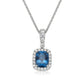 Cushion Blue Topaz Pendant