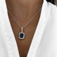 Cushion Blue Topaz Pendant