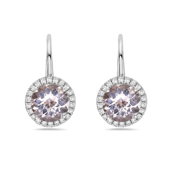 Charles Krypell Round Morganite Drop Earrings