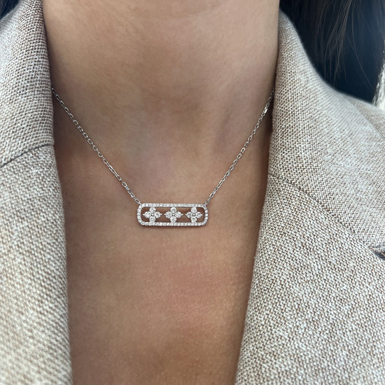 Charles Krypell Floating Clover Bar Necklace