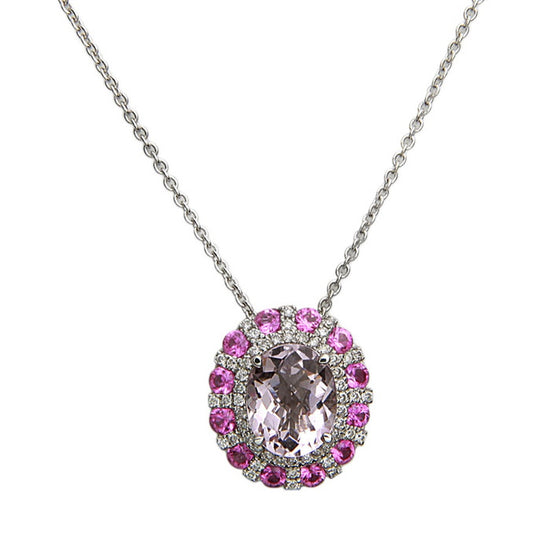 Charles Krypell Morganite Royal Halo Pendant