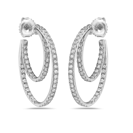 Charles Krypell Inside Out Double Diamond Hoop