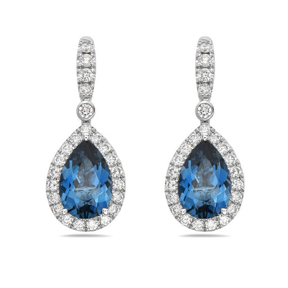 Charles Krypell Pear Shape Aquamarine Drop Earrings