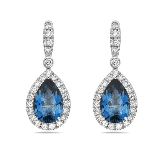 Charles Krypell Pear Shape Aquamarine Drop Earrings